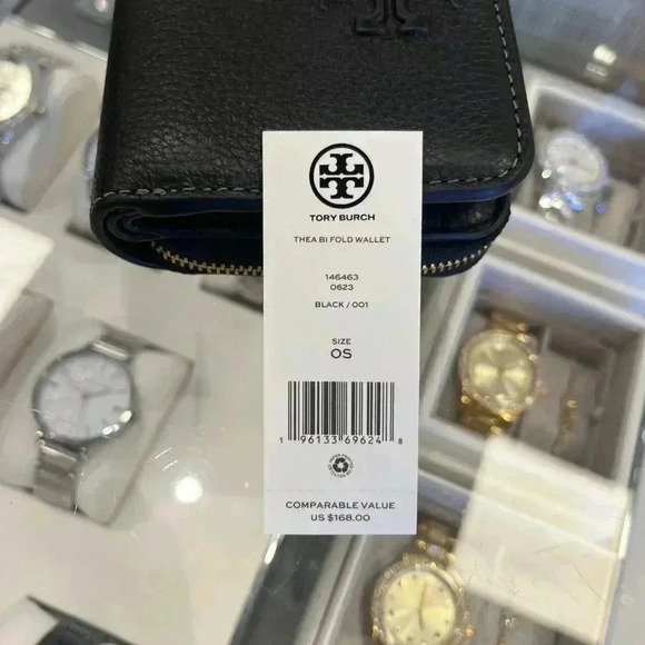 Tory Burch 146463 Thea Bifold Leather Wallet in Black ** GIFT PACKING** - Picture 12 of 13